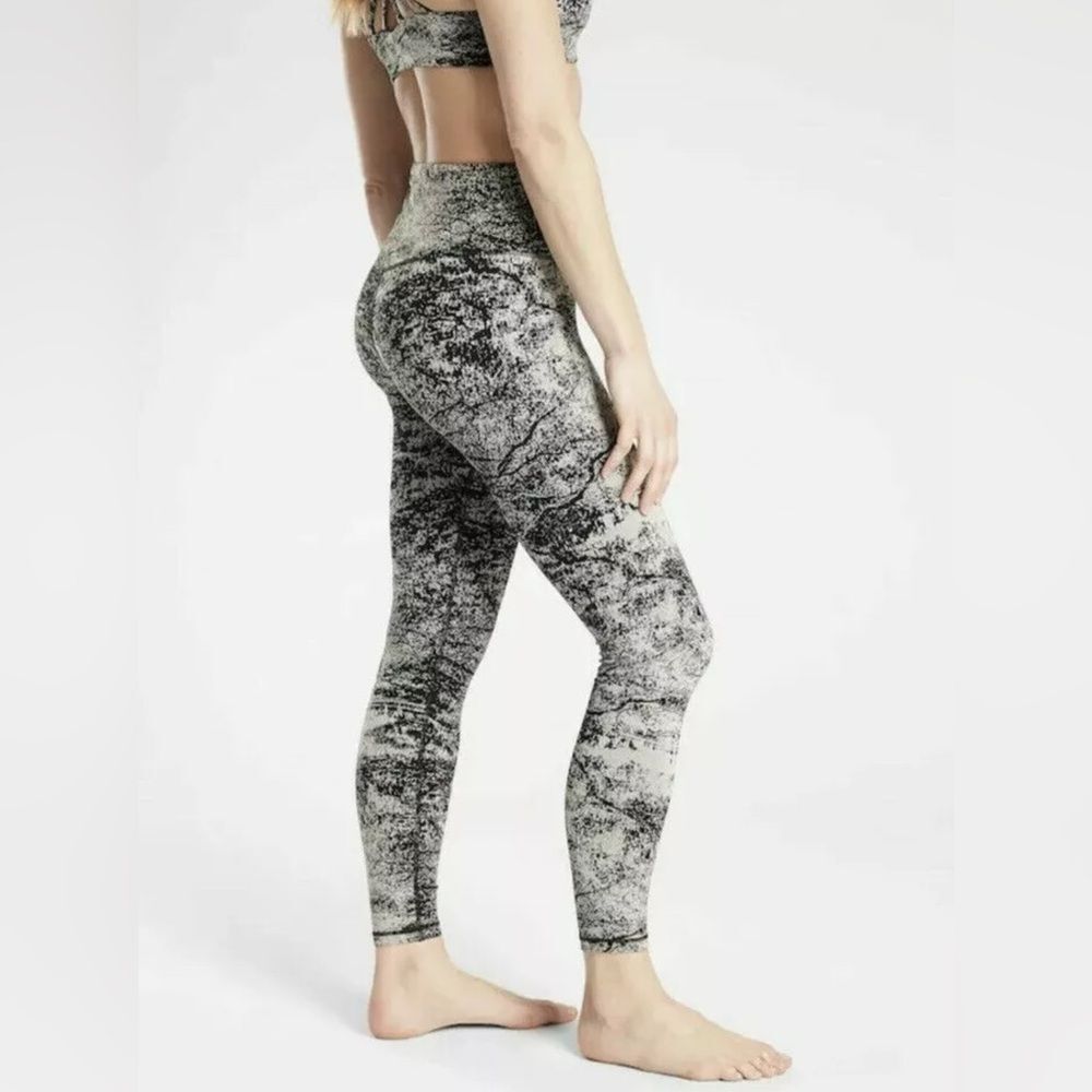 Athleta Elation Glades 7/8 Tight Flagstone Marbled Black High Waist - Picture 4 of 9